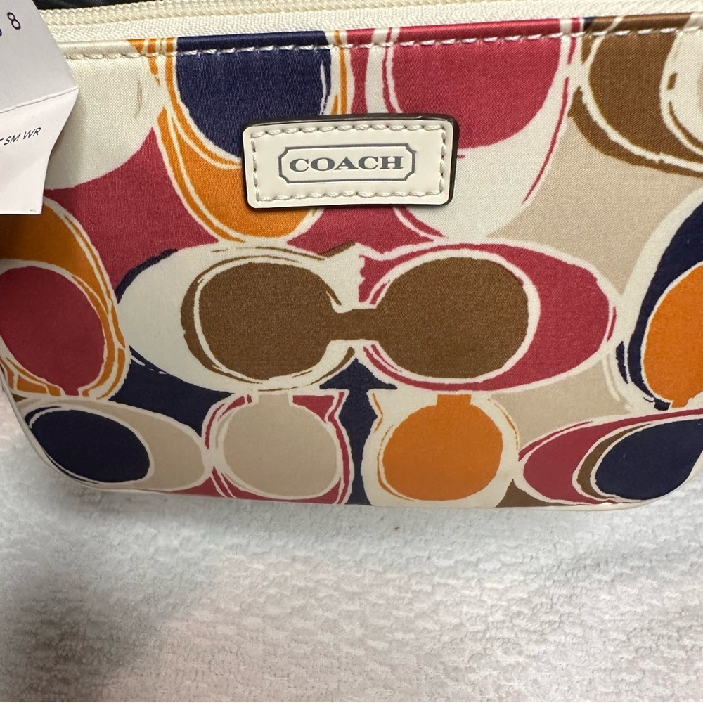Coach Pink, Orange, and Blue Patterned Wristlet - Picture 8 of 8